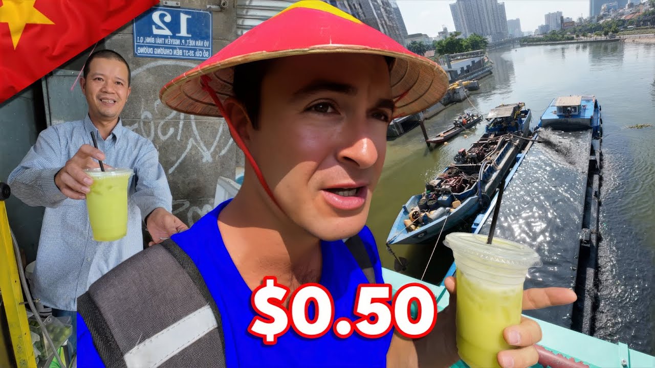 Got a Huge Sugar Cane Juice for Just $0.50 in Vietnam 😳