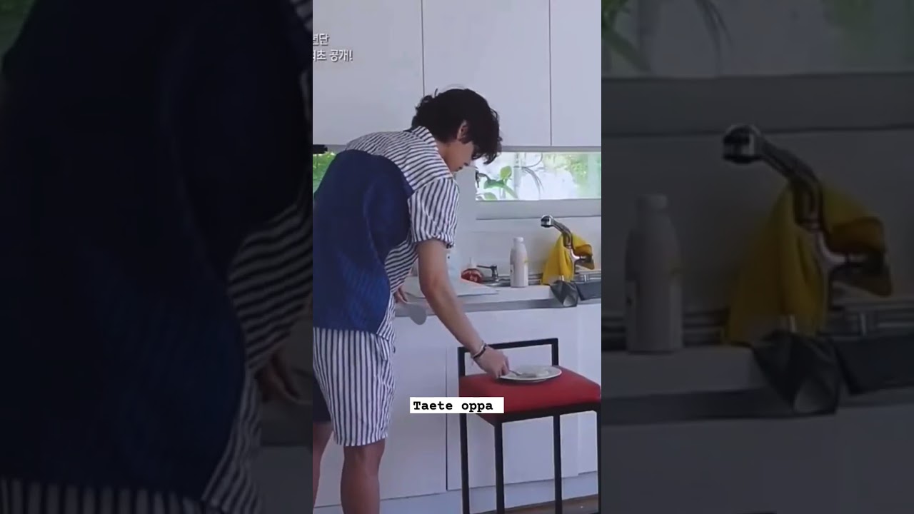 the way he sat on the floor for eating rice😭 #v #bts #taehyung
