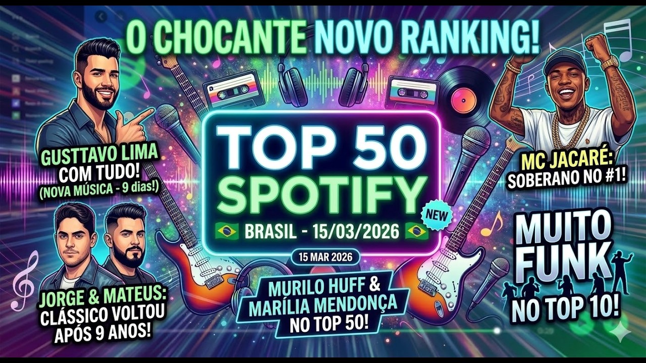 🚨 O TOP 50 MUDOU MUITO! MC Jacaré no Topo, Gustta