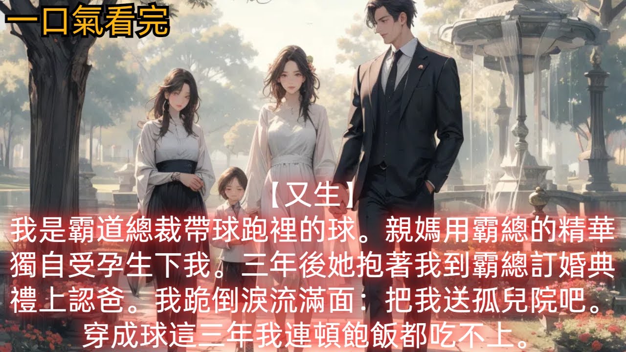 【又生】我是霸道總裁帶球跑裡的球。親媽用霸總的精華獨自受孕生下我。三年後她抱著我到霸總訂婚典禮上認爸。我跪倒淚流滿面：把我送孤兒院吧。穿成球這三年我連頓飽飯都吃不上。
