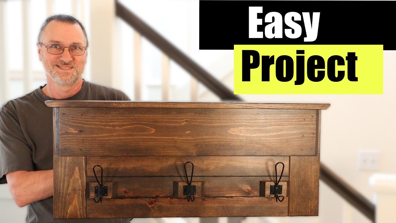 DIY Coat Rack With Hooks ~  Very Easy Build!