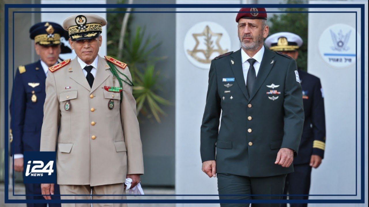 Moroccan military chief welcomed by honor guard at IDF HQ