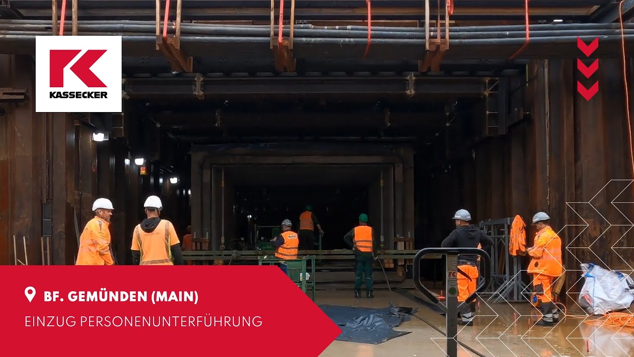 Bf. Gemünden: Einzug einer Personenunterführung - Bahnbau