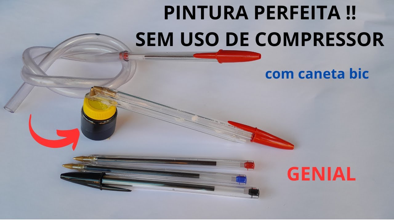 GENIAL, PISTOLA DE PINTURA CASEIRA COM CANETA BIC SEM USO DE COMPRESSOR, O MUNDO PRECISA SABER DISSO
