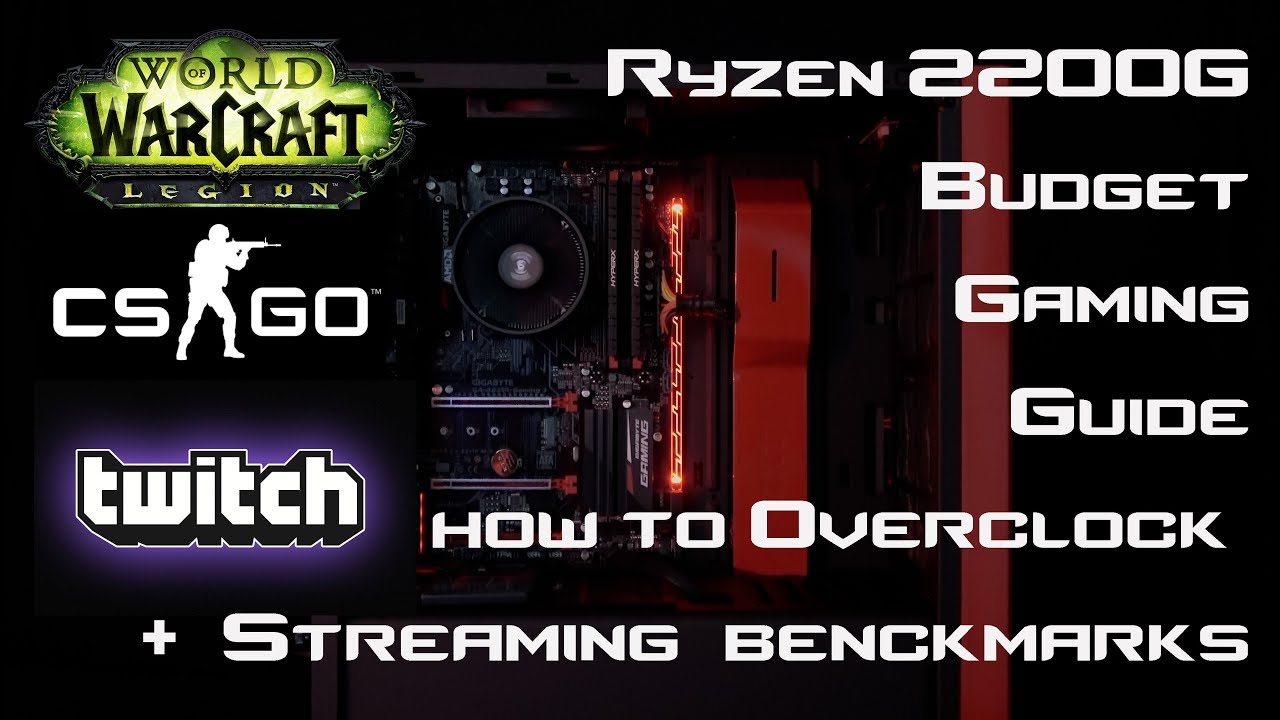 Esports Ryzen 2200G Budget Gaming PC Build - How to setup and overclock it ! + Twitch Benchmarks