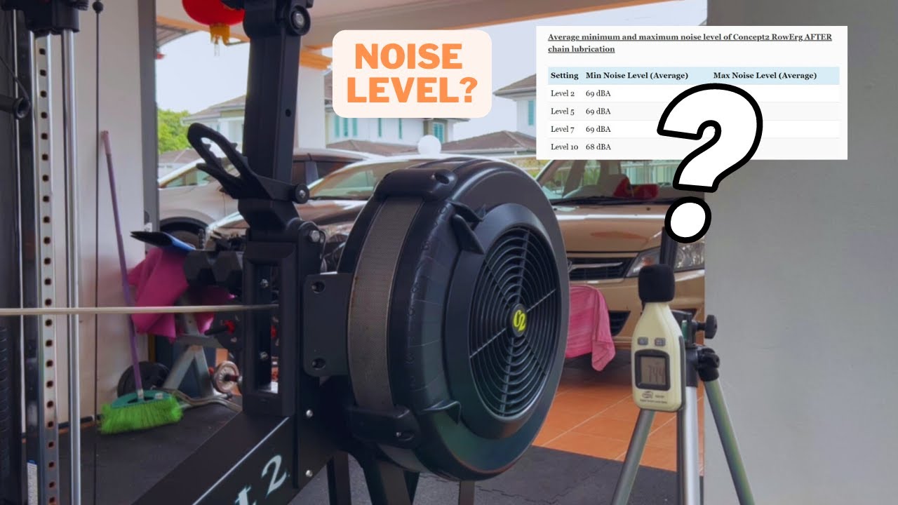 Noise level of Concept2 RowERG rowing machine - BEFORE & AFTER Chain Lubrication