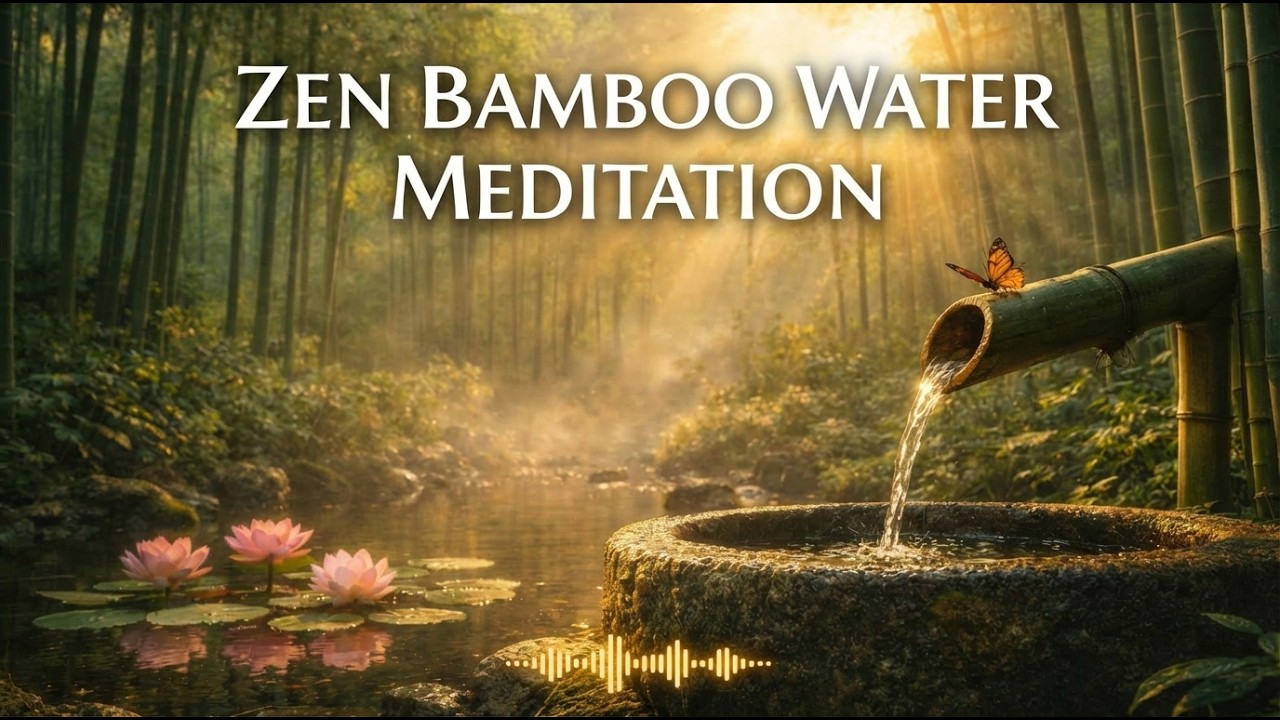 1 Hour Zen Bamboo Water Meditation 🌿 Deep Relaxation & Inner Peace