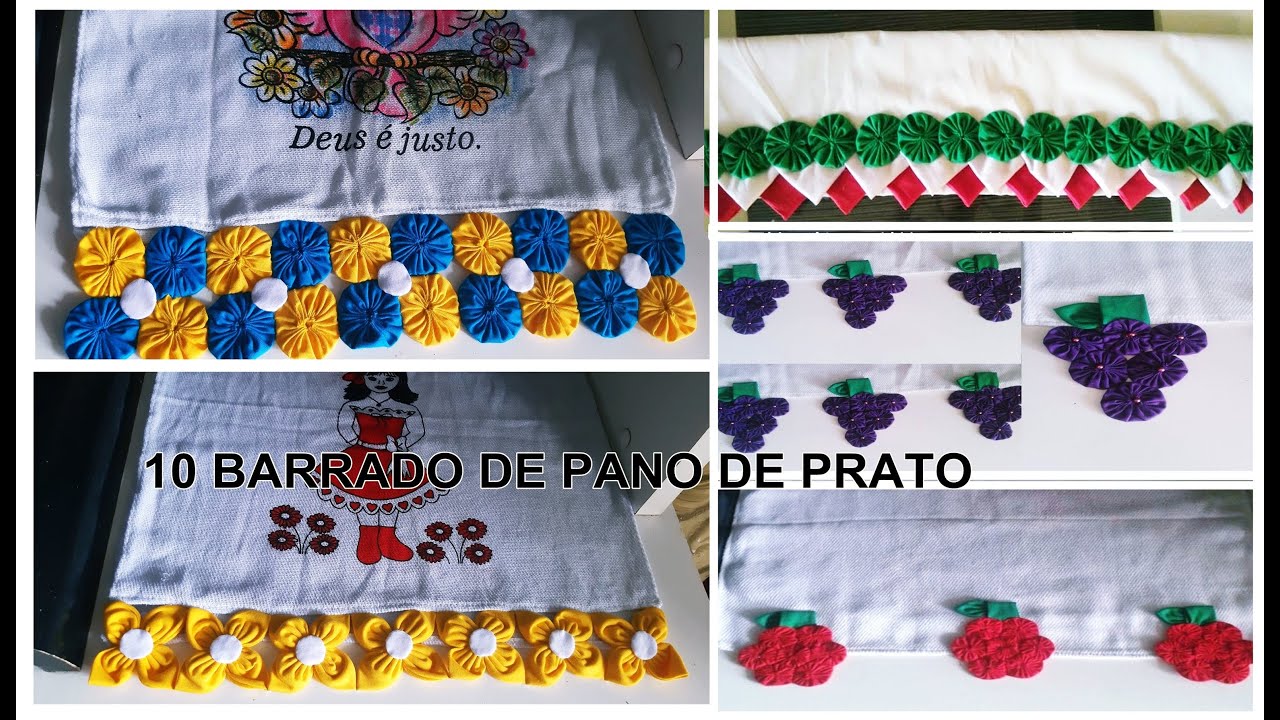 10 AULAS |BARRADO PRA PANO DE PRATO FEITO COM FUXICOS