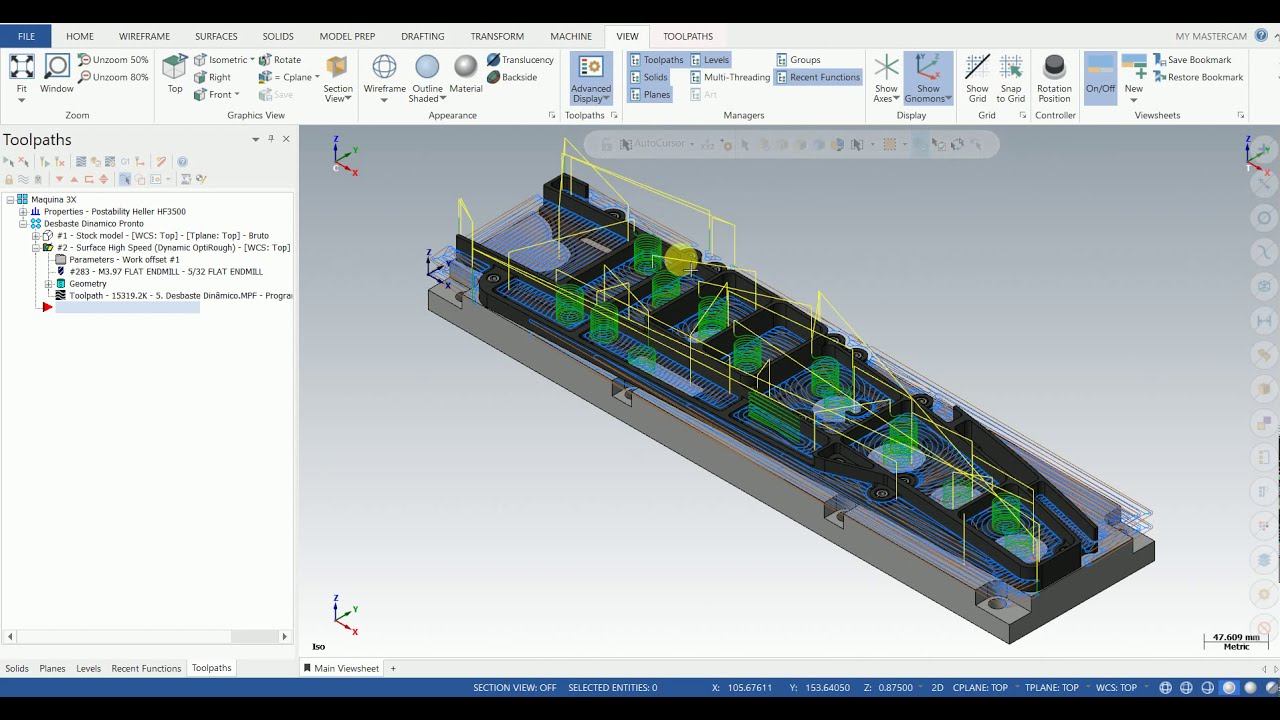 CAD/CAM Mastercam - Dicas T&eacute;cnicas | Visualizador Avan&ccedil;ado de Usinagens