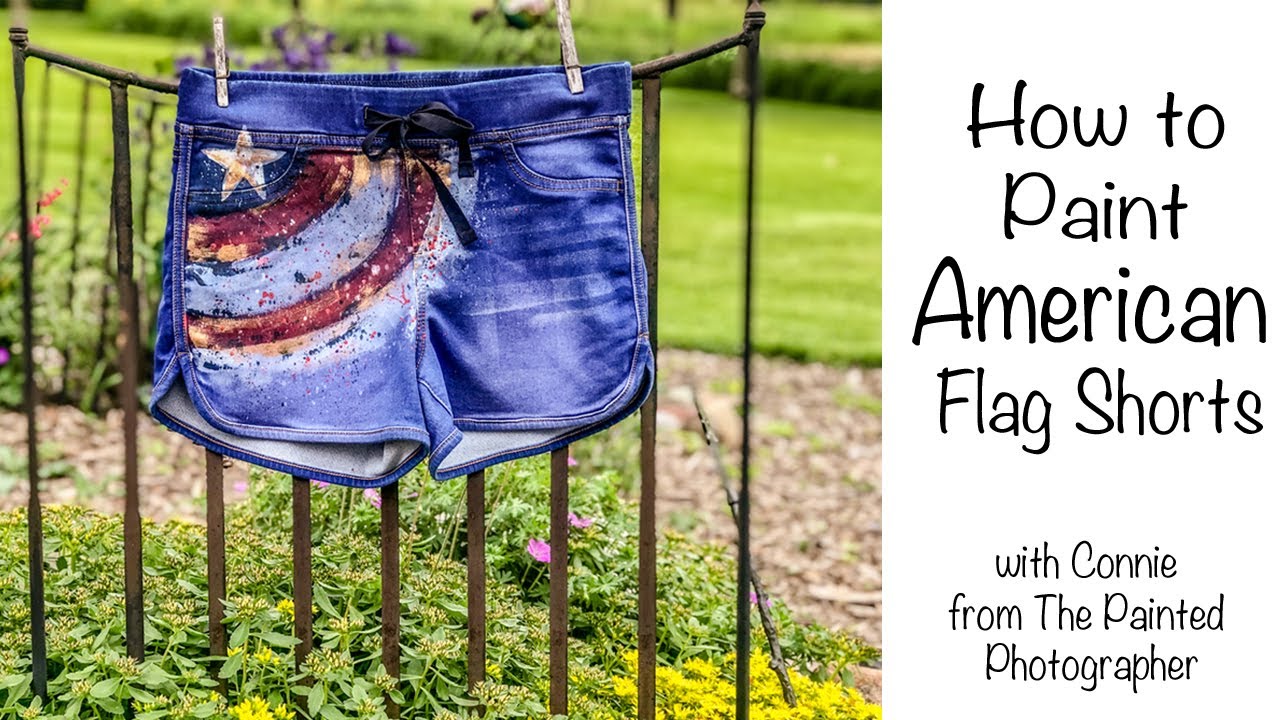 How to Paint American Flag Shorts by Connie Hemmer of The Painted Photographer