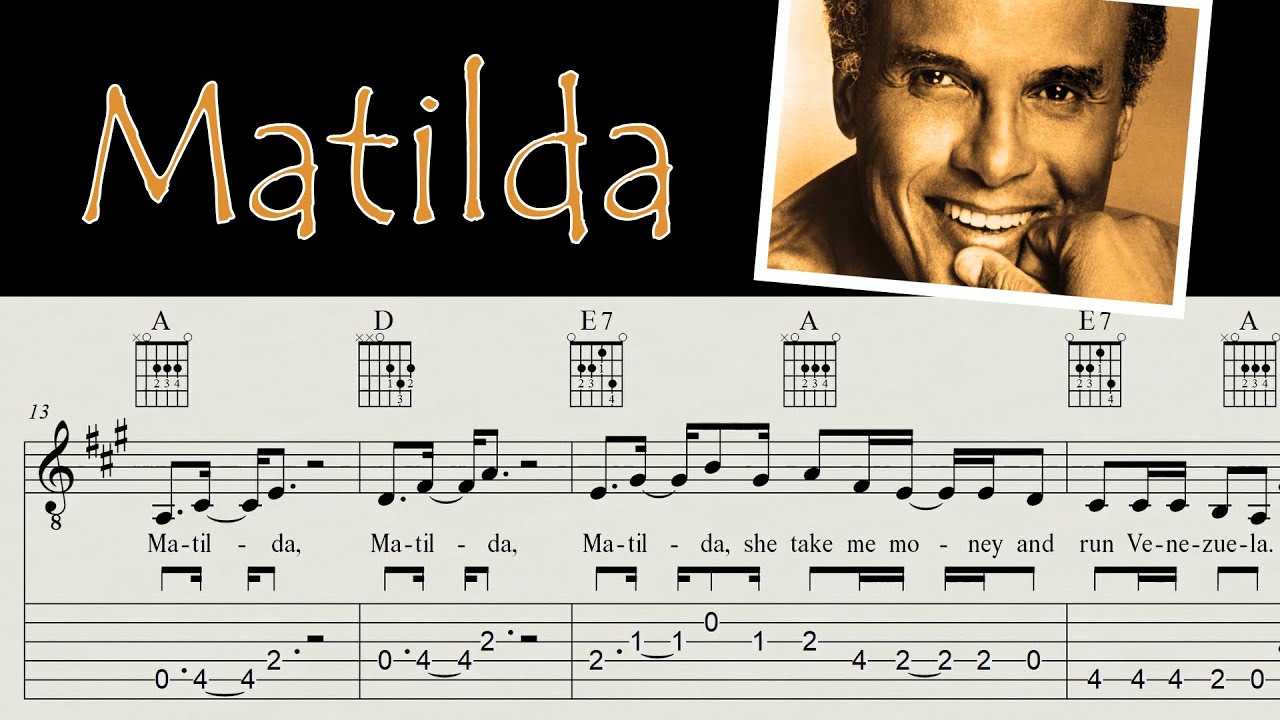MATILDA | HARRY BELAFONTE | Complete | Guitar Lesson | Melody, Chords & Rhythm | Sheet Music & TAB