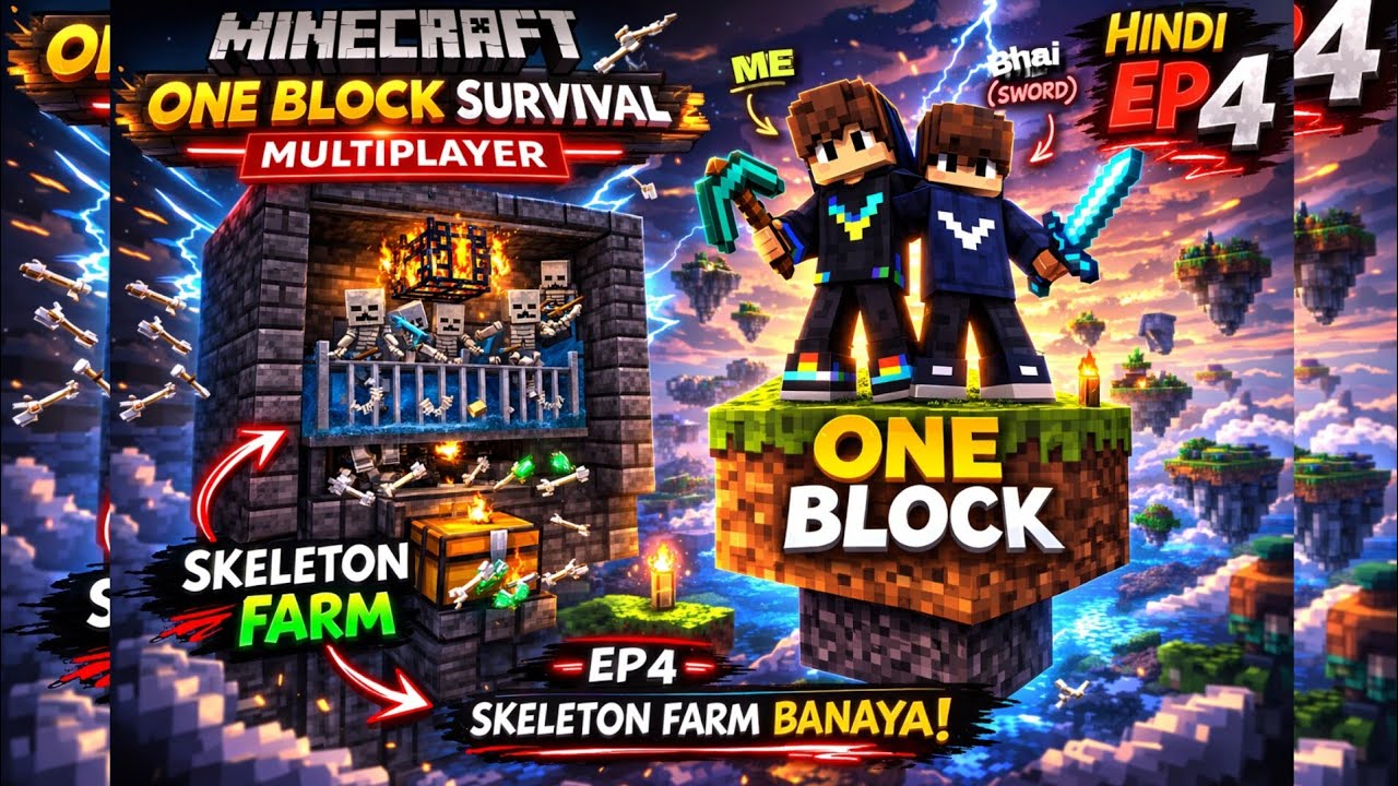 Minecraft One Block Survival Multiplayer Hindi EP 4