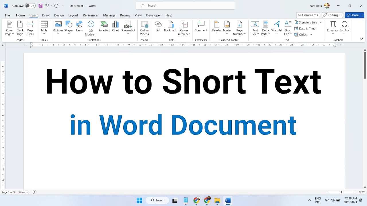 How to Short Text in Word Document