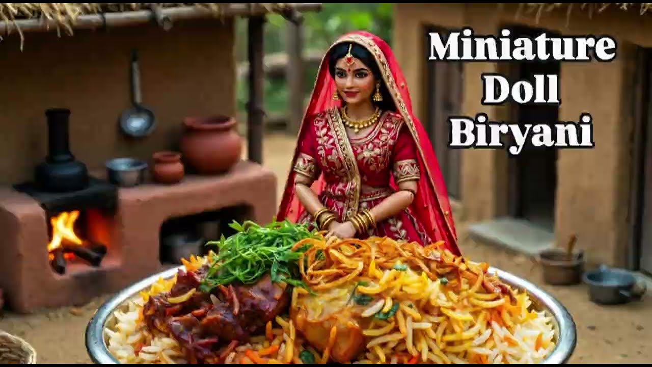 Miniature Doll Biryani Cooking ASMR | Pakistan Village Tiny Kitchen Recipe#tage