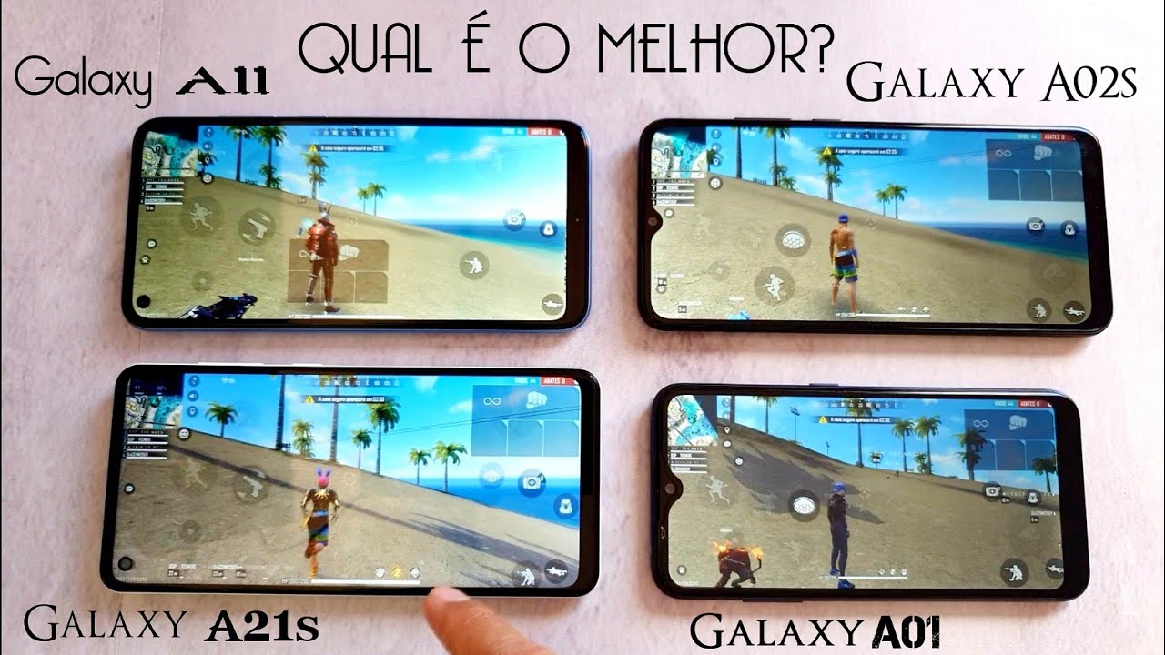 🟢 Galaxy A01 vs A02s, A11 e A21S Free Fire (Android 11)