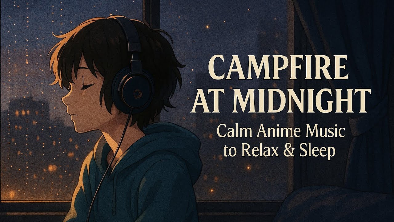 Campfire at Midnight | Calm Anime Music to Relax & Sleep