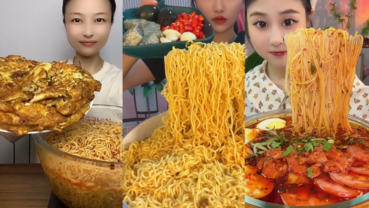 [ MUKBANG ASMR ] 2X CUPS OF FIRE NOODLES CHALLENGE !! 🔥 Korean Spicy Seafood Eating Show