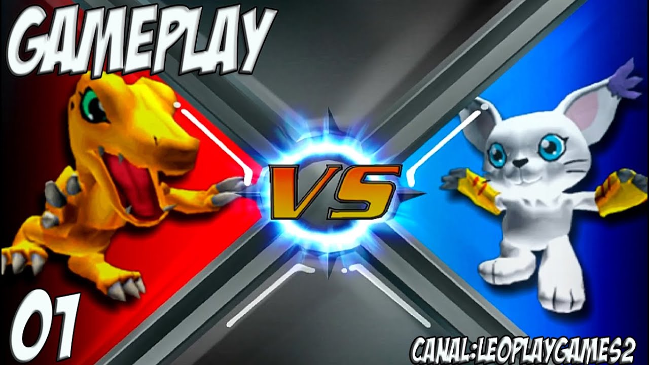 Digimon Rumble Arena 2 GamePlay #1 PTBR "Agumon Vs Patamon" [PS2]【Full HD 60FPS】