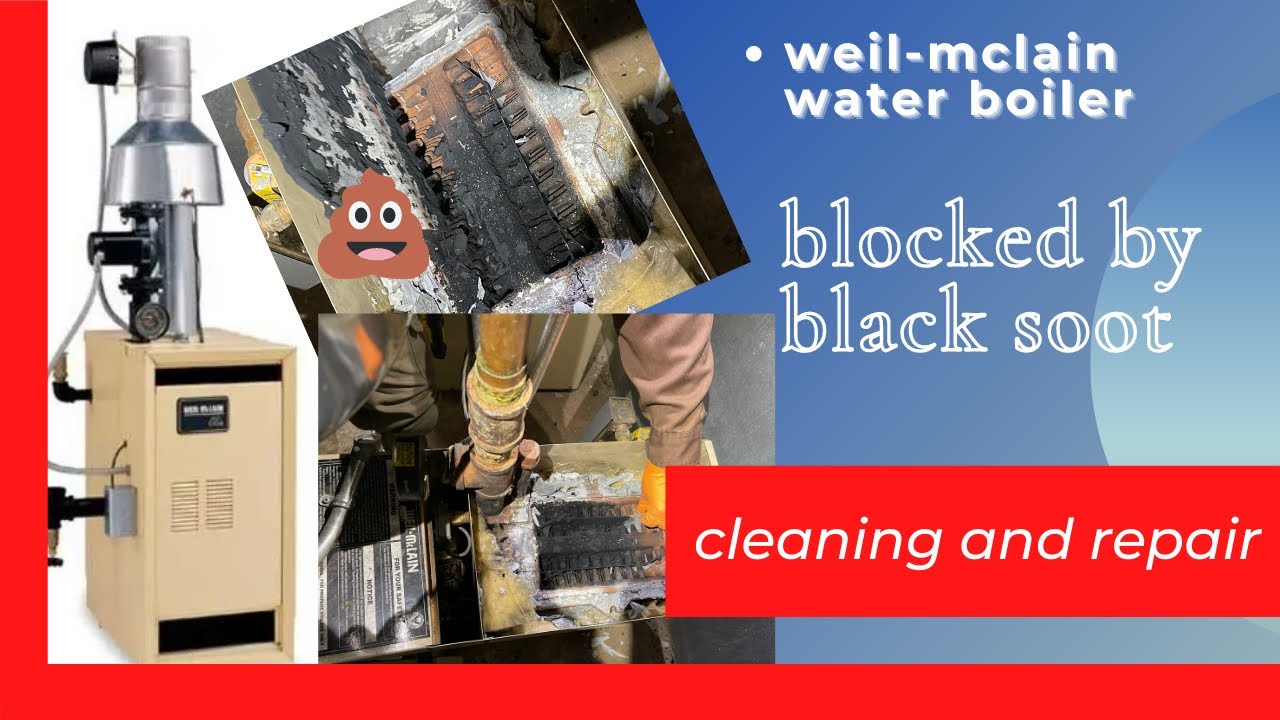gas boiler blocked by black soot cleaning and repair....boiler de gas bloques por hollín negro