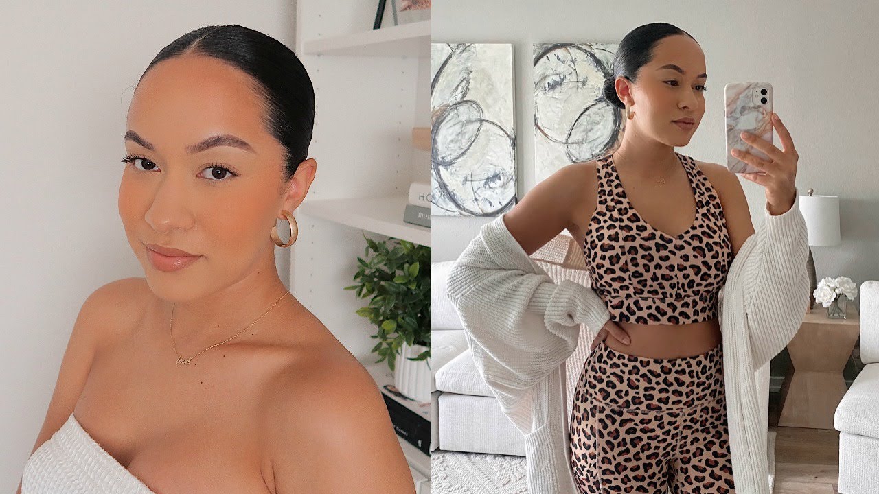 10 MINUTE MAKEUP, SLEEK BUN + CHILL OUTFIT | Marie Jay