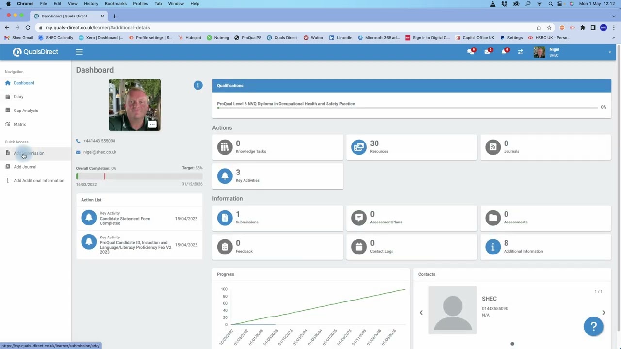 1  Overview of the e-portfolio system from Quals Direct