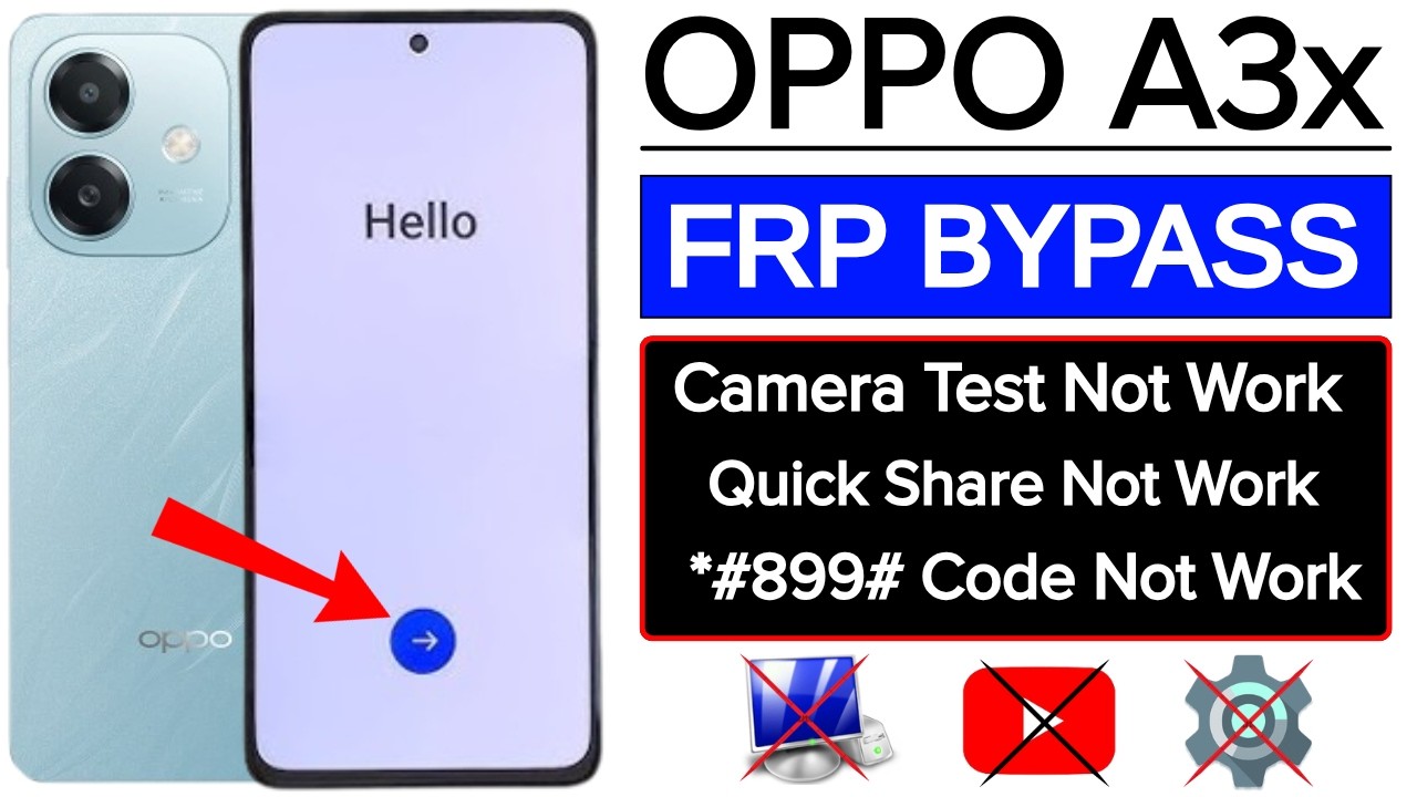 Oppo A3x FRP Bypass 2026 Android 14,15 | Camera Test Not Working | Quick Share Not Open | Without PC