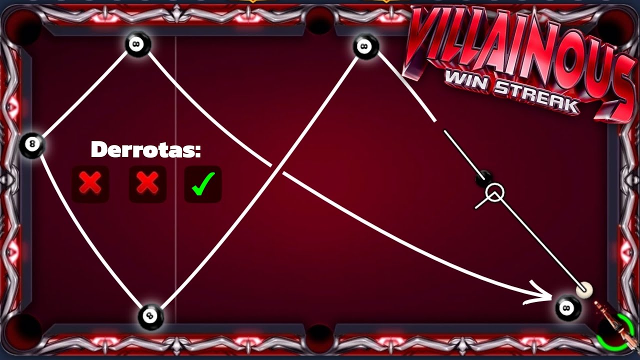 UNA SOLA OPORTUNIDAD PARA LOGRAR COMPLETAR EL NUEVO EVENTO  *VILLAINOUS*  EN 8 BALL POOL