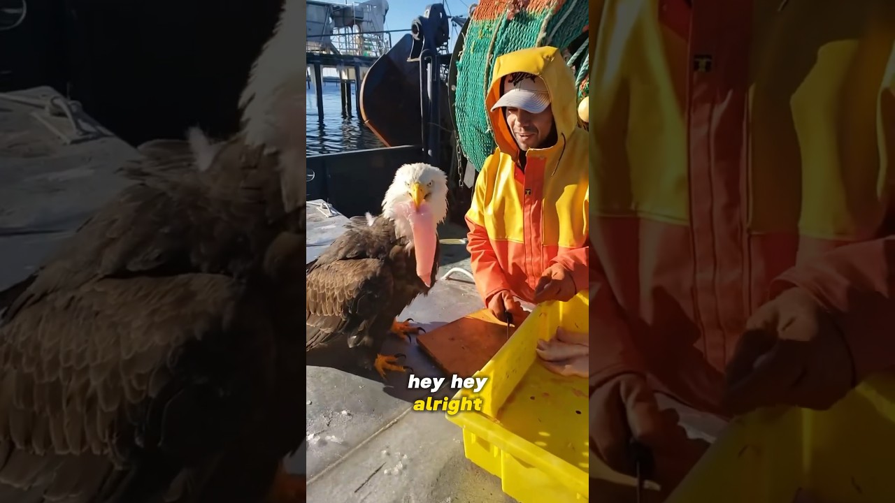Fisherman Feeds Bald Eagle in Exchange for Friendship🥹😅 #animals
