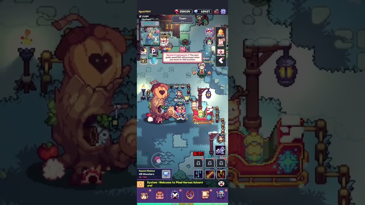 Pixel Heroes Adventure day2 walking around the map