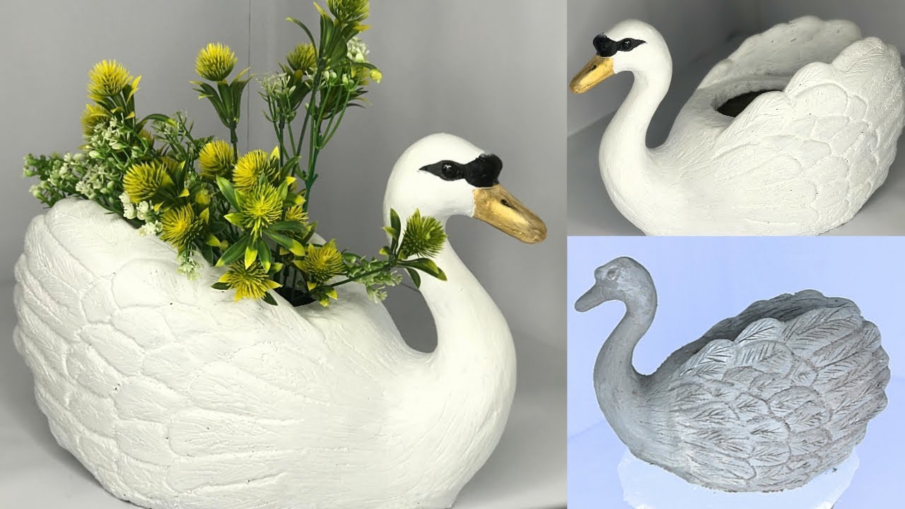 Cement Swan Pots: How to Make