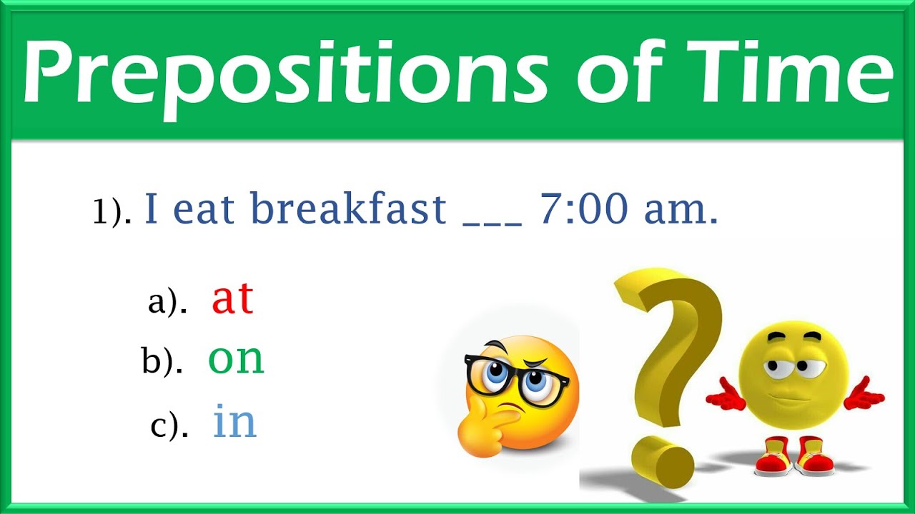 Prepositions of TIME | 👉 AT / ON / IN 👈 | English  Grammar Test