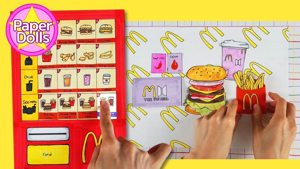 DIY] HOW TO MAKE PAPER HAMBURGER /Let's make BTS MEAL together