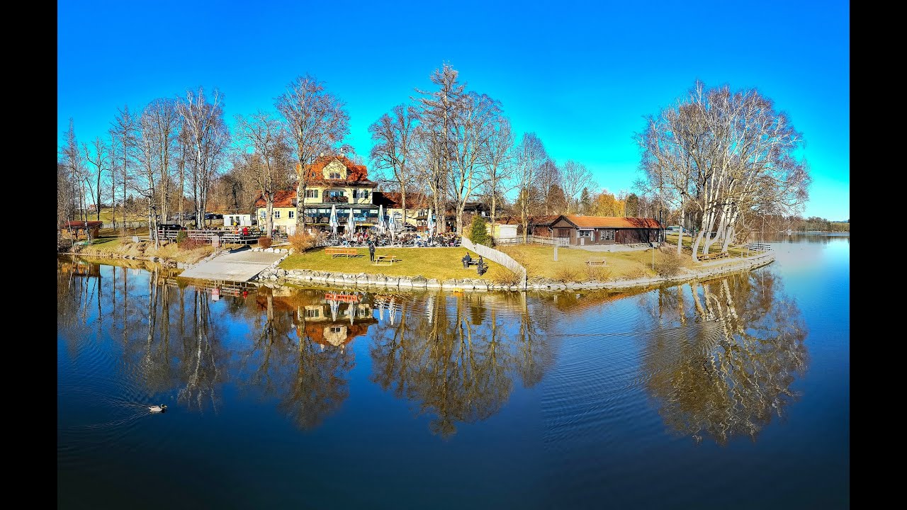 Staffelsee und Seerestaurant Alpenblick in Uffing am Staffelsee - DJI Mavic 3