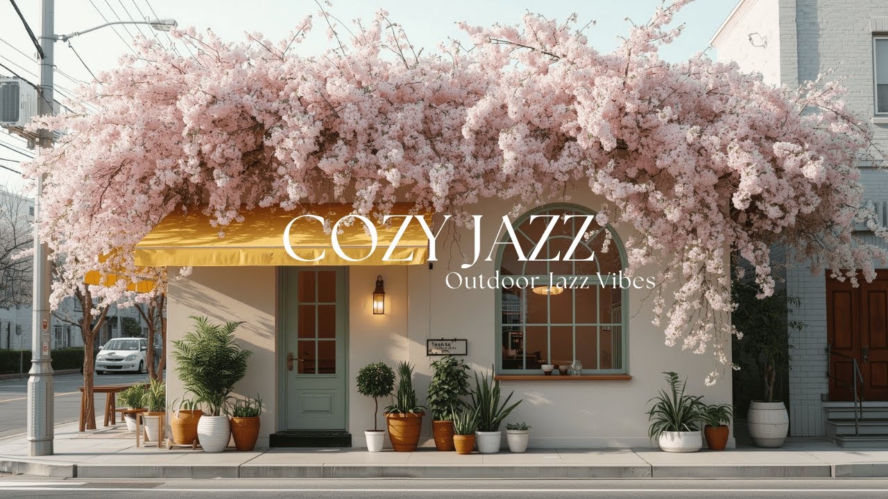 Cozy Outdoor Morning Jazz | Work, Study, Cafe | Tranquil Jazz in Beautiful Coffee Shop For Relaxing