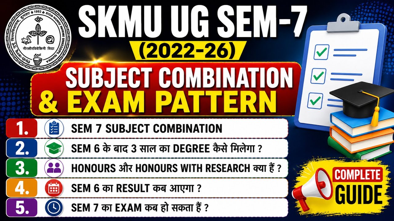 SKMU UG Sem-7 (2022&ndash;26) | Subject Combination & Exam Pattern | Complete Guide