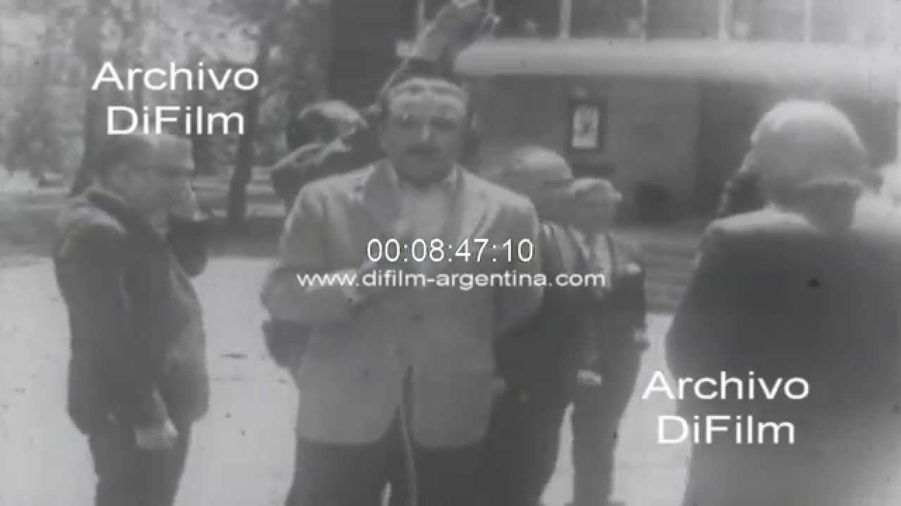 Juan Domingo Peron en Puerta de Hierro con gremialistas argentinos 1972