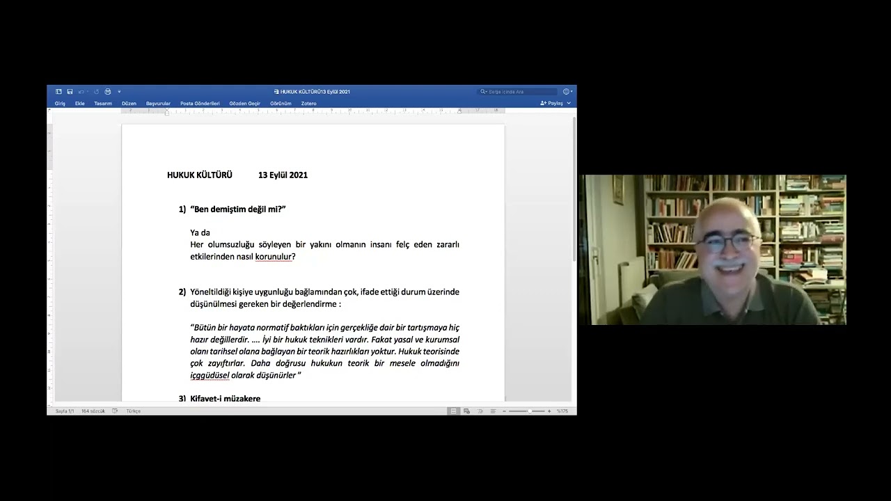 Prof. Dr. Aydın GÜLAN, Hukuk Kültürü Konuşmaları 13.09.2021