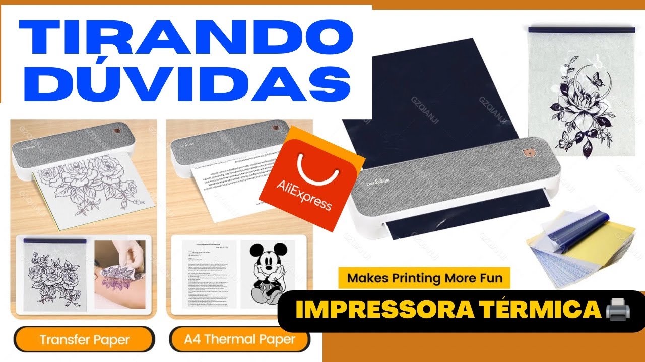 Tirando dúvidas sobre Impressora Térmica 🖨️ Aliexpress🔴(qual papel usar ? Faz realismo?)🤔