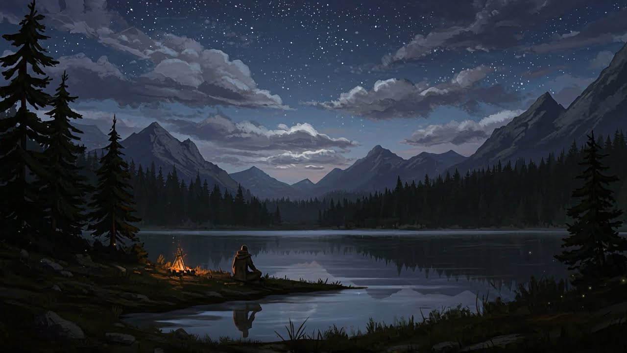 Nightfall at Lírien Lake – Calming Medieval Fantasy Music & Ambience