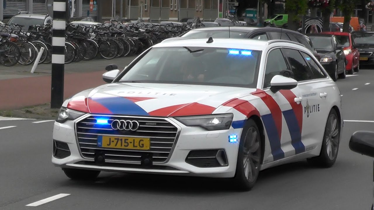 [New light setup!] Nieuwe Audi A6 Politie Nederland met spoed door Amsterdam! #1474