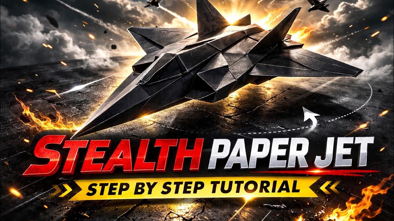How to Make a Stealth Fighter Paper Jet ✈️ INSANE Origami Plane Tutorial