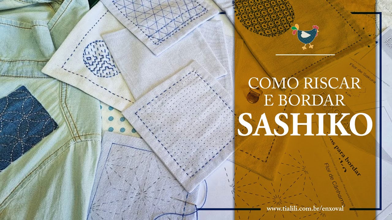 Como transferir risco de bordado Sashiko para o tecido! Veja como começar e finalizar o #bordado