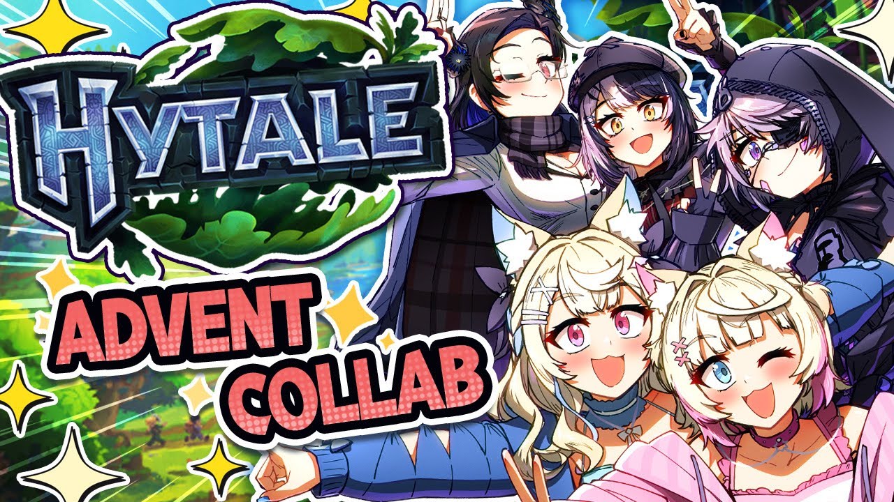 【HYTALE COLLAB】our full advent party begins it's block-journey 🐾  #holoAdvent 【FUWAMOCO】