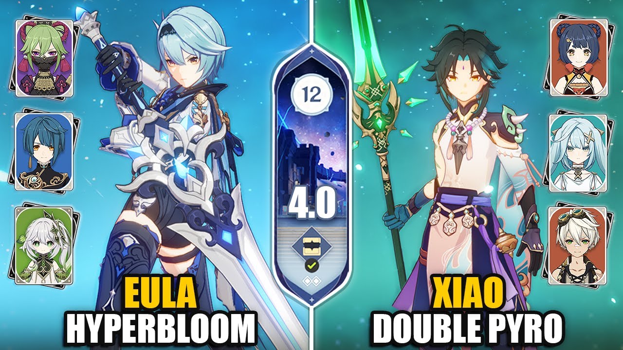 F2P C0 Eula Hyperbloom & C0 Xiao Double Pyro | Spiral Abyss 4.0 Floor 12 9 Stars | Genshin Impact