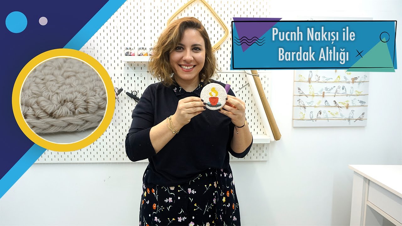 Punch Nakışı ile Bardak Altlığı-DIY Punch Needle Coaster