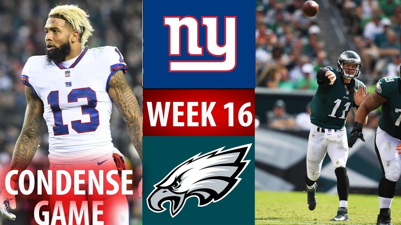 🁢 2016 🁢 NYG Giants @ PHI Eagles 🁢 Week 16 🁢 Condense Game