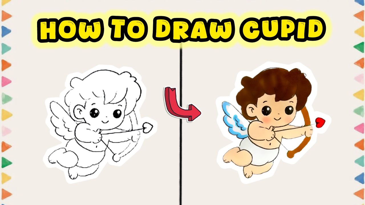 How to Draw Cupid – Follow Valentine’s Day Drawing Tutorial