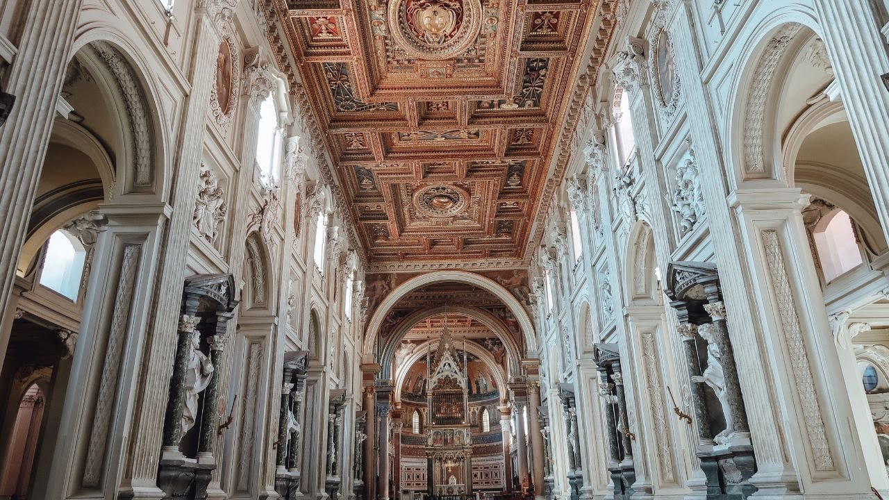 Inside Basilica di San Giovanni in Laterano in Rome, Italy 