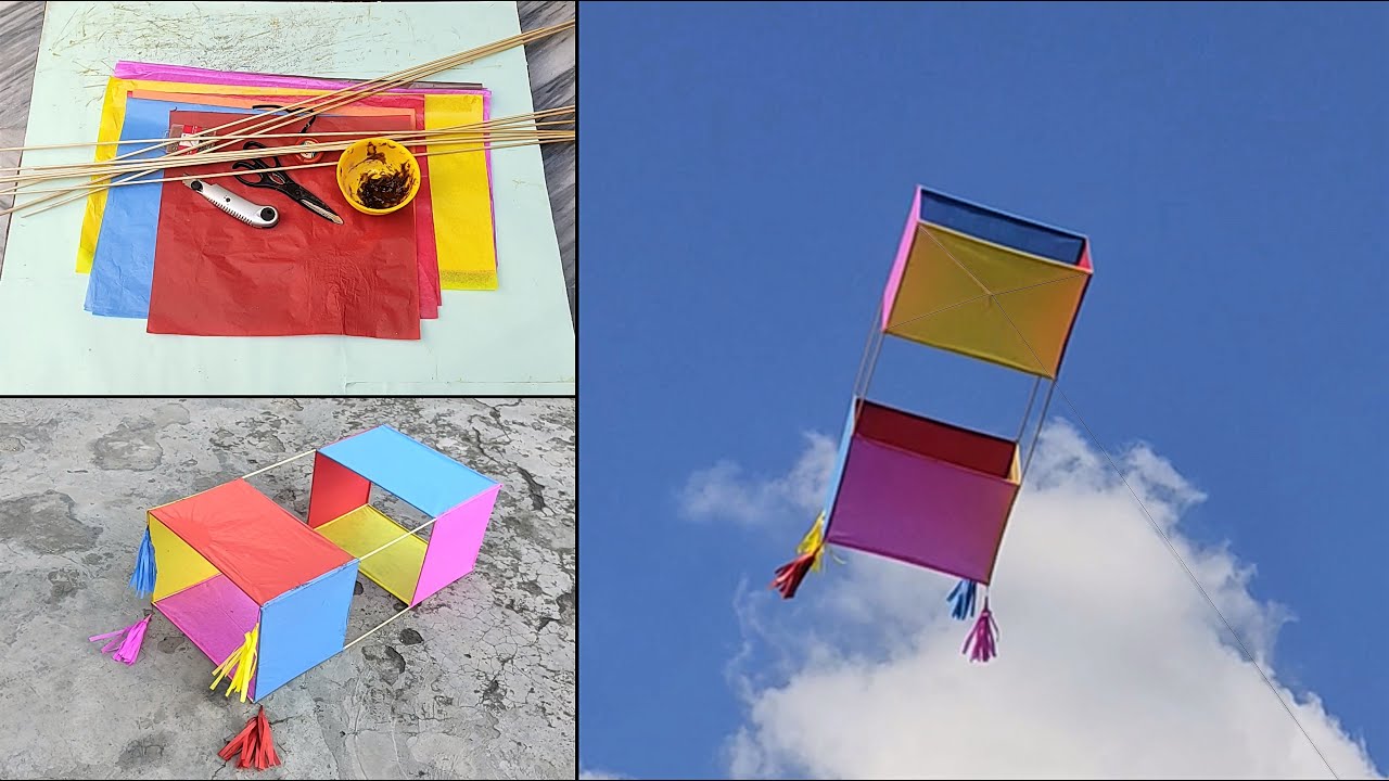How To Make a BOX KITE | Homemade Box Kite | Doli kite banane ka tarika