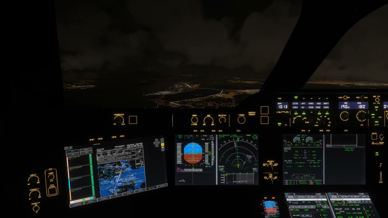Smooth Night ILS Landing at Singapore | THAI A350-900 | TG401 WSSS RWY 02L | MSFS 2024
